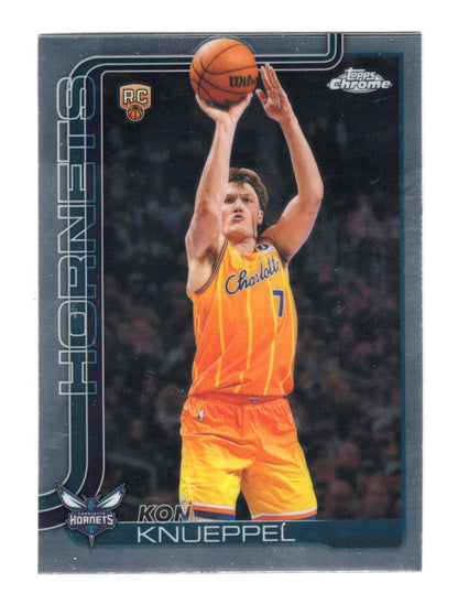 2025-26 Topps Chrome Update Kon Knueppel RC #154 Charlotte Hornets Base Rookie