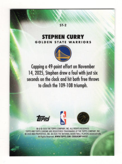 2025-26 Topps Chrome Update Stephen Curry Stratospheric Stars #ST-2 Warriors