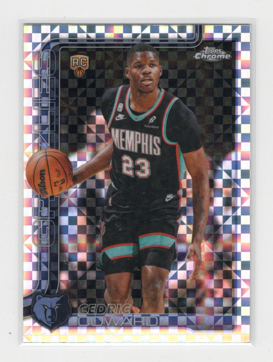 2025-26 Topps Chrome Update Cedric Coward RC #161 X-Fractor Memphis Grizzlies