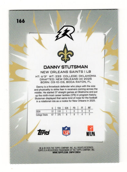 2025 Topps Resurgence Danny Stutsman Card Rookie New Orleans Saints