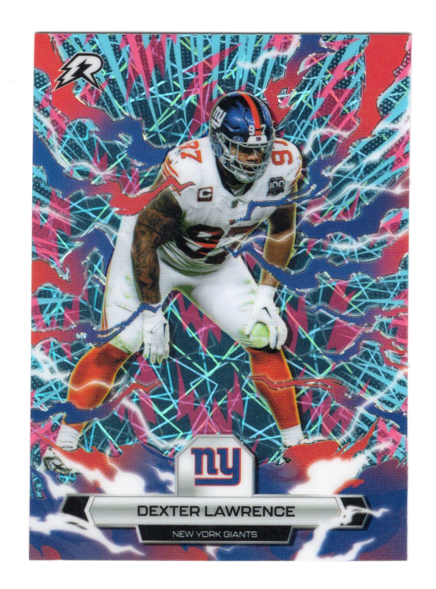 2025 Topps Resurgence Dexter Lawrence #74 Sky Blue & Pink Shock Refractor Giants