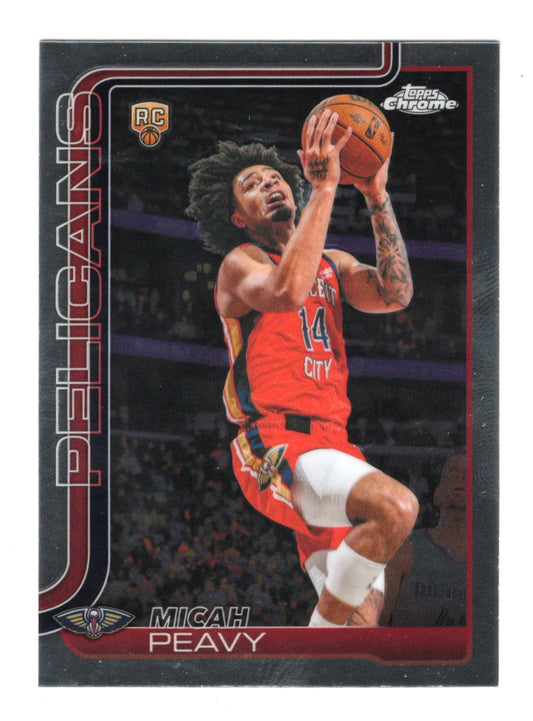 2025-26 Topps Chrome Update Micah Peavy RC #191 New Orleans Pelicans Base