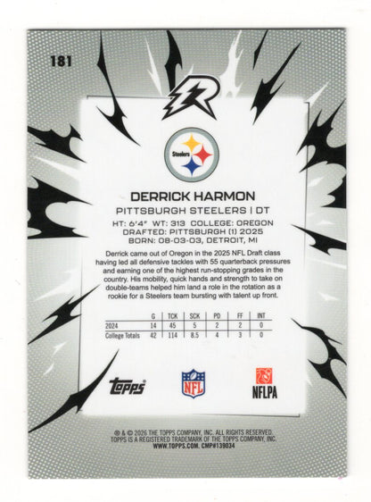2025 Topps Resurgence Derrick Harmon Card Rookie Pittsburgh Steelers