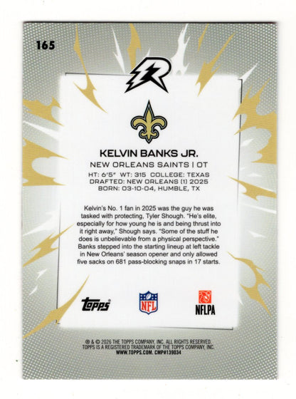2025 Topps Resurgence Kelvin Banks Jr.  Sky Blue & Pink Shock Refractor Saints