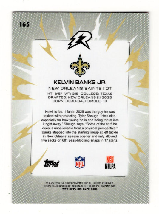 2025 Topps Resurgence Kelvin Banks Jr.  Sky Blue & Pink Shock Refractor Saints