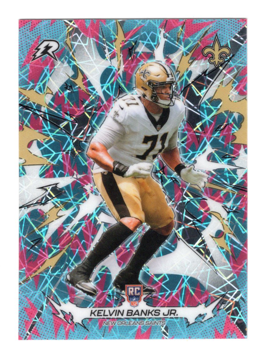 2025 Topps Resurgence Kelvin Banks Jr.  Sky Blue & Pink Shock Refractor Saints
