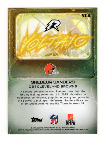 2025 Topps Resurgence Shedeur Sanders Card Voltaic Cleveland Browns