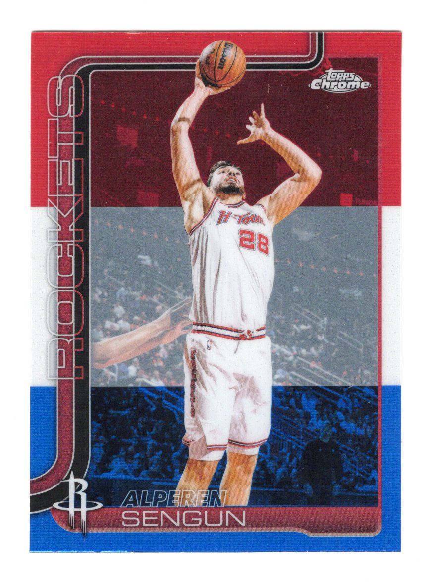 2025-26 Topps Chrome Update Alperen Sengun #38 Red White Blue Refractor Rockets