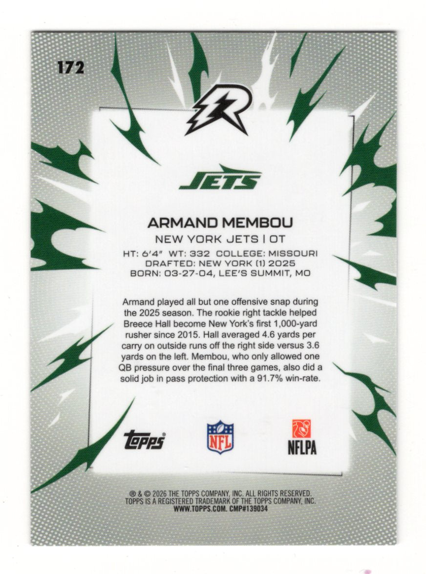 2025 Topps Resurgence Armand Membou Card Rookie New York Jets