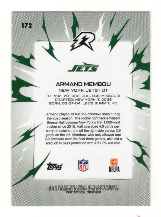 2025 Topps Resurgence Armand Membou Card Rookie New York Jets