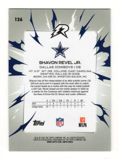 2025 Topps Resurgence Shavon Revel Jr. Card Rookie Dallas Cowboys