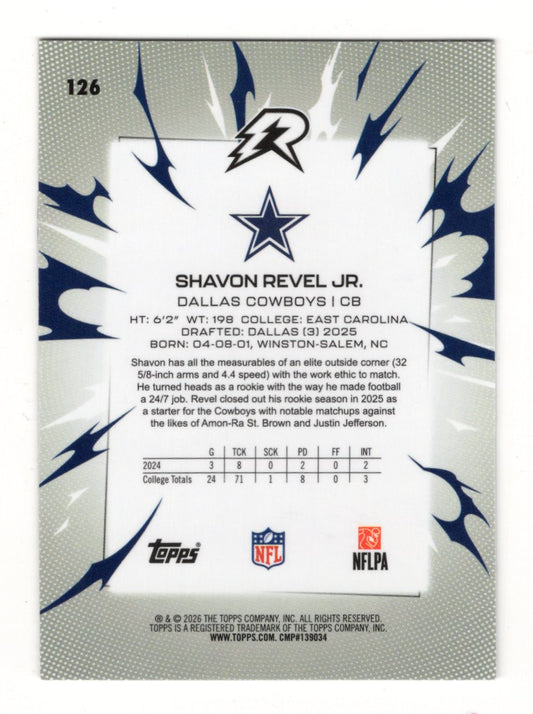 2025 Topps Resurgence Shavon Revel Jr. Card Rookie Dallas Cowboys