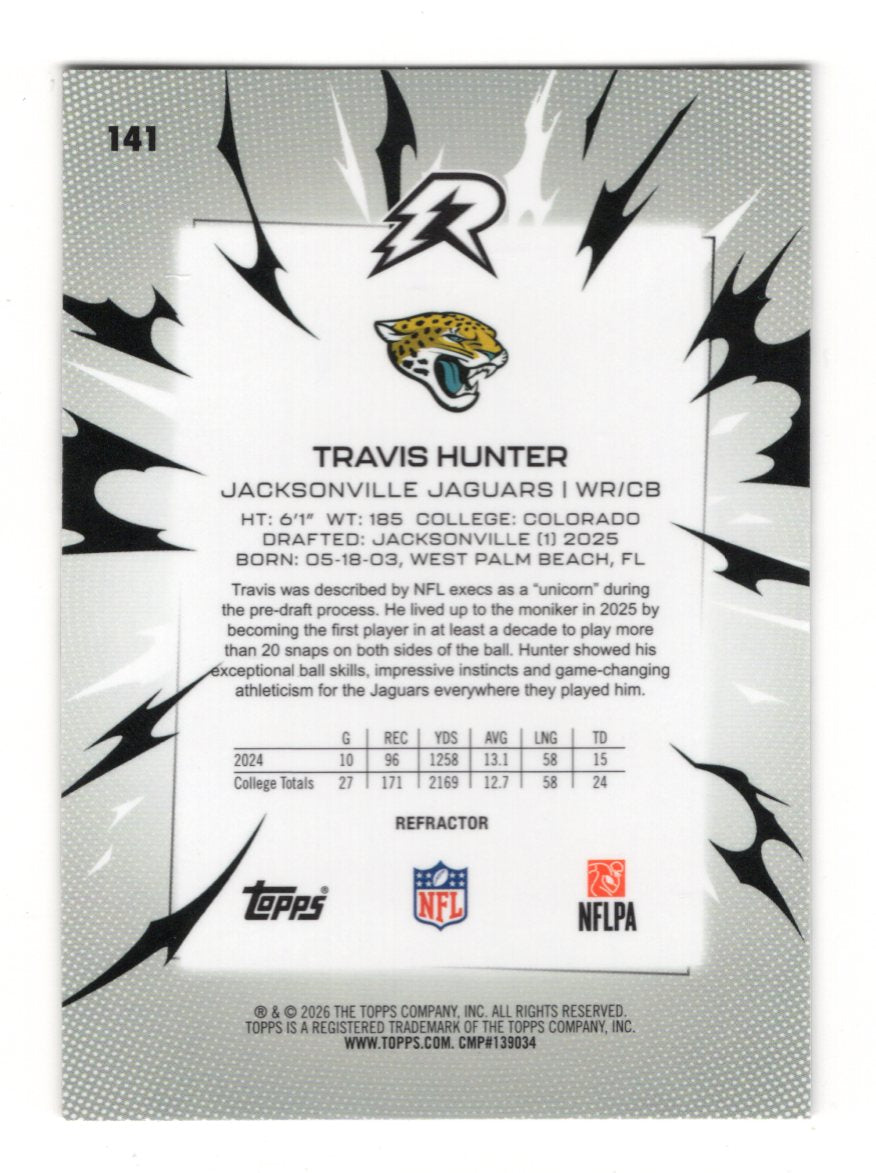 2025 Topps Resurgence Travis Hunter Card Refractor Jacksonville Jaguars