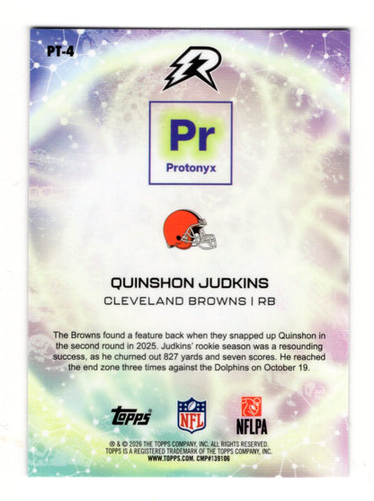2025 Topps Resurgence Quinshon Judkins Card Protonyx Cleveland Browns