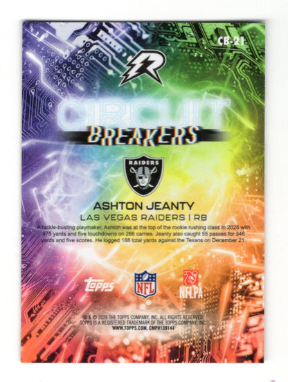 2025 Topps Resurgence Ashton Jeanty Card Circuit Breakers Las Vegas Raiders