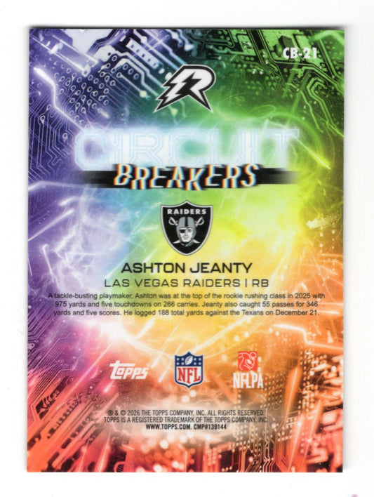 2025 Topps Resurgence Ashton Jeanty Card Circuit Breakers Las Vegas Raiders