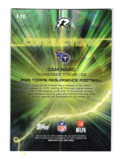 2025 Topps Resurgence Cam Ward Card Conductors Tennessee Titans