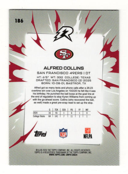2025 Topps Resurgence Alfred Collins Card Rookie San Francisco 49ers