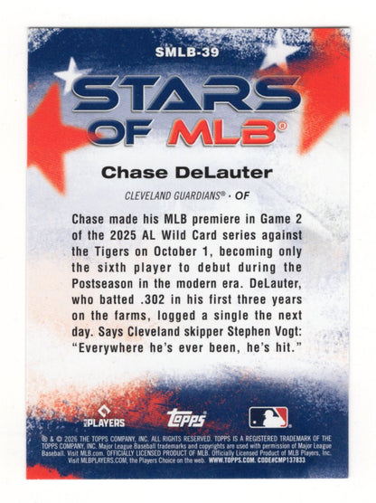 2026 Topps Chase DeLauter Card Stars of MLB Cleveland Guardians