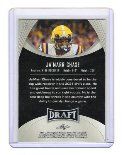 2021 Leaf Draft Ja'Marr Chase Card LSU Tigers