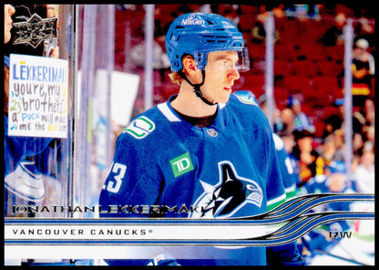 2025-26 Upper Deck Jonathan Lekkerimaki Card Vancouver Canucks