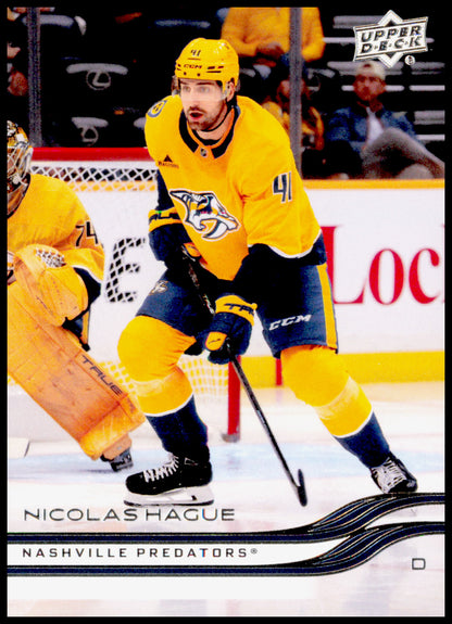 2025-26 Upper Deck Nicolas Hague Card Nashville Predators