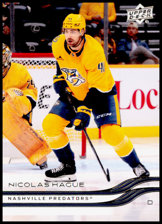2025-26 Upper Deck Nicolas Hague Card Nashville Predators