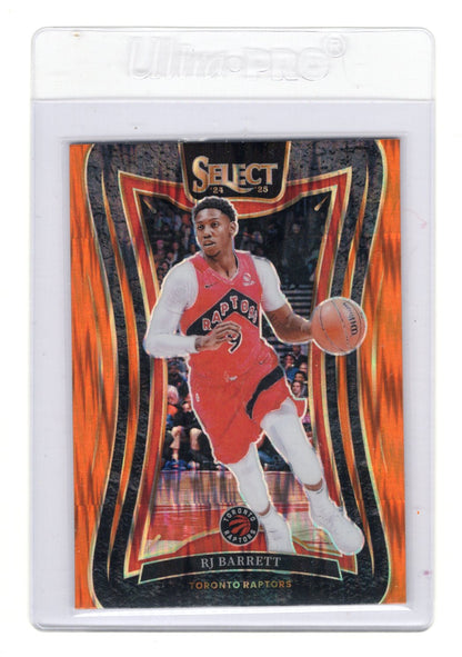 2024-25 Panini Select RJ Barrett Card Orange Tectonic Prizm Toronto Raptors