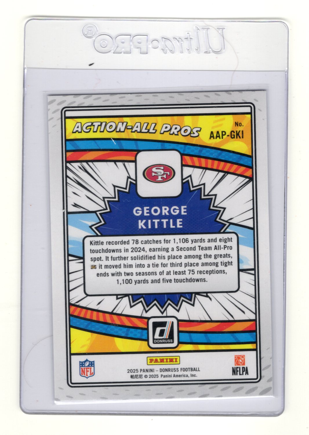 2025 Donruss George Kittle Card Action-All Pros San Francisco 49ers