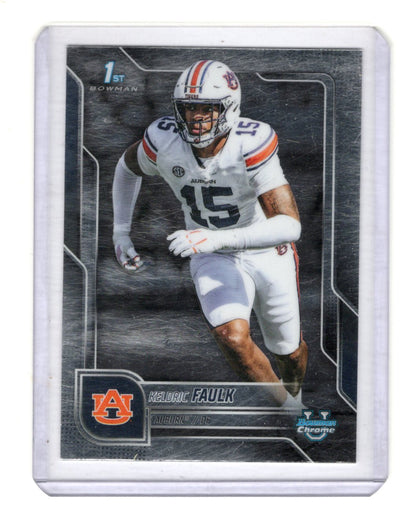 2025 Bowman University Chrome Keldric Faulk Card Auburn Tigers
