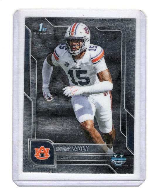 2025 Bowman University Chrome Keldric Faulk Card Auburn Tigers