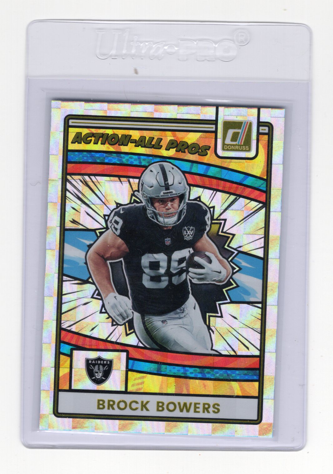 2025 Donruss Brock Bowers Card Action-All Pros Las Vegas Raiders