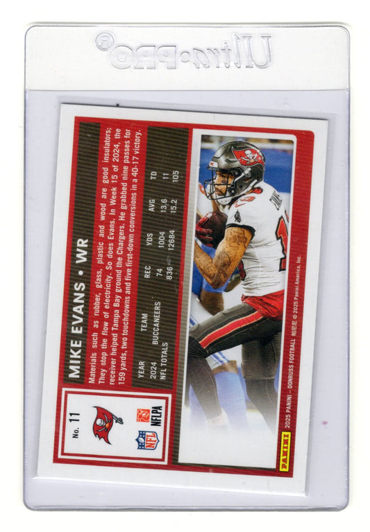 2025 Donruss Mike Evans Card Press Proofs Yellow Tampa Bay Buccaneers