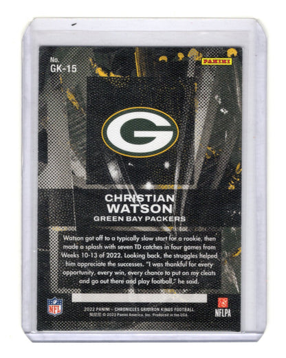 2022 Panini Chronicles Christian Watson Card Gridiron Kings Green Bay Packers