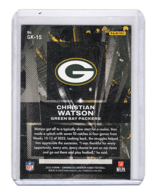 2022 Panini Chronicles Christian Watson Card Gridiron Kings Green Bay Packers