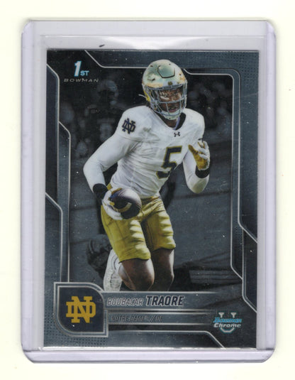 2025 Bowman University Chrome Boubacar Traore Card Notre Dame Fighting Irish