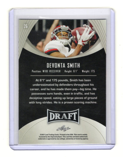 2021 Leaf Draft DeVonta Smith Card Alabama Crimson Tide