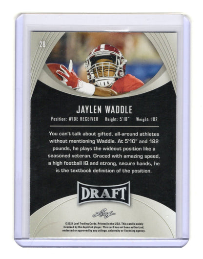 2021 Leaf Draft Jaylen Waddle Card Gold Alabama Crimson Tide