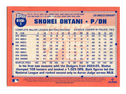2026 Topps Chrome 1991 Topps Baseball #91CB-1 Shohei Ohtani Dodgers Insert