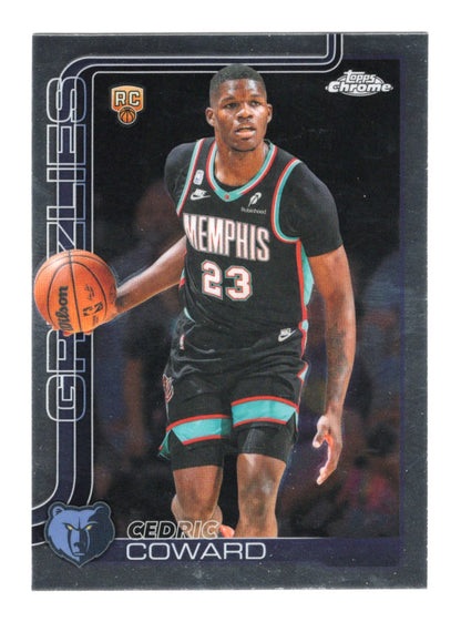 2025-26 Topps Chrome Update Cedric Coward Card RC Memphis Grizzlies