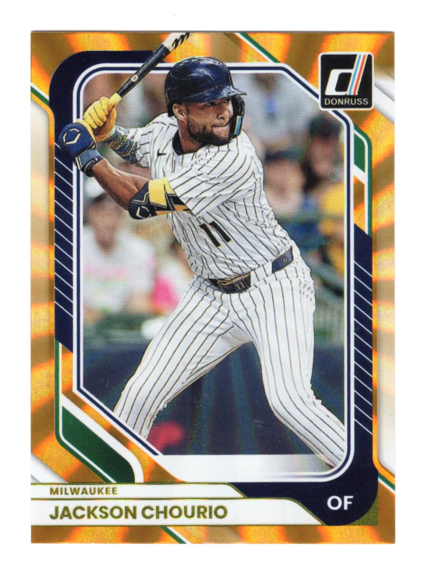 2026 Donruss Jackson Chourio Card Orange Laser SN Milwaukee Brewers