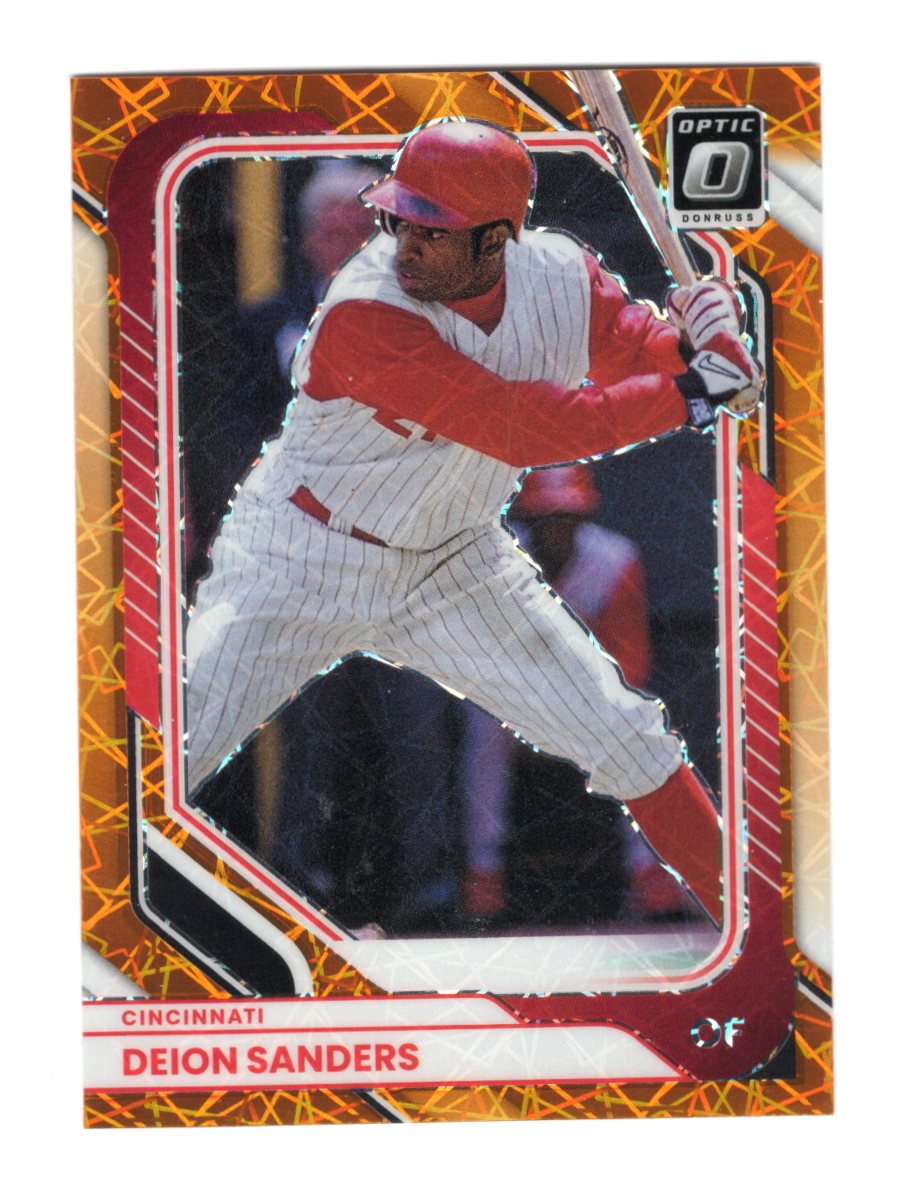 2026 Donruss Deion Sanders Card Optic Orange Velocity Cincinnati Reds