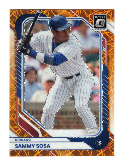 2026 Donruss Sammy Sosa Card Optic Orange Velocity Chicago Cubs