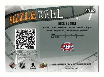 2025-26 Upper Deck Nick Suzuki Card Sizzle Reel Montreal Canadiens
