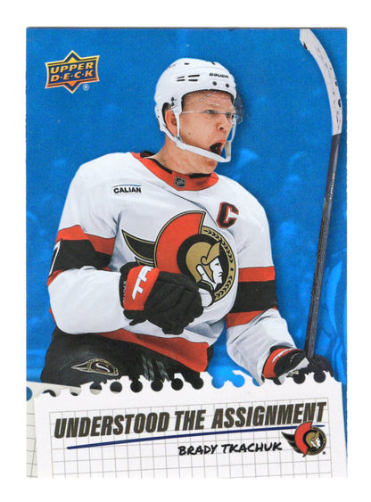 2025-26 Upper Deck Brady Tkachuk Card Understood the Assignment Ottawa Senators