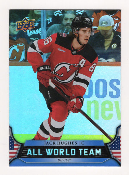 2025-26 Upper Deck Jack Hughes Card All-World Team New Jersey Devils