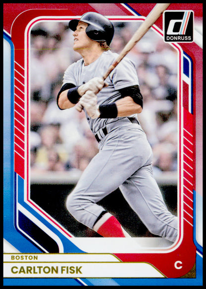 2026 Donruss Carlton Fisk Card Red and Blue Boston Red Sox