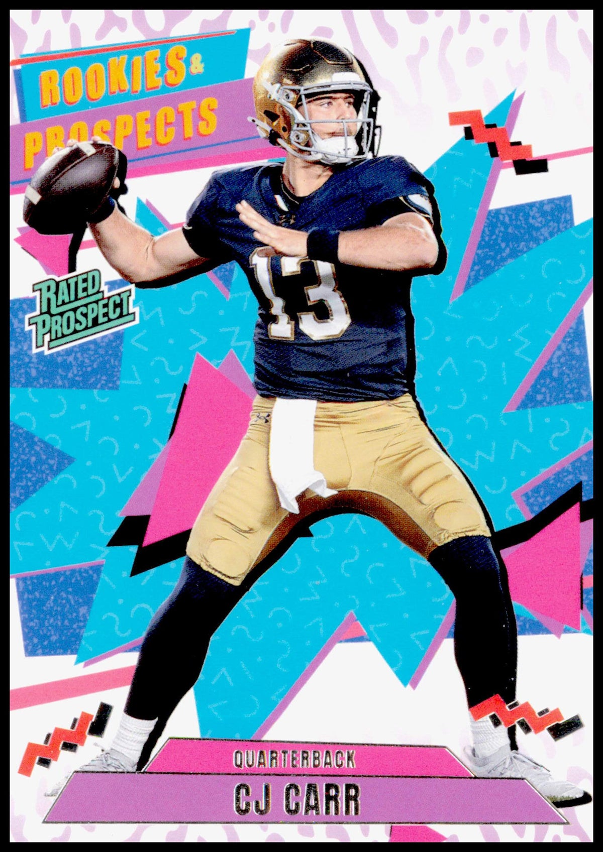2026 Panini Decades 90s Pop Culture CJ Carr Card Notre Dame Fighting Irish