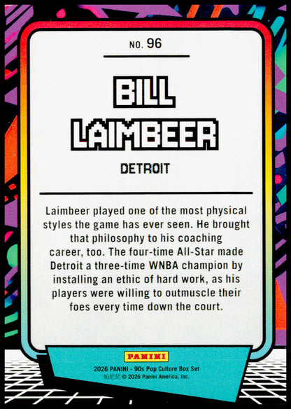 2026 Panini Decades 90s Pop Culture Bill Laimbeer Card Detroit Pistons