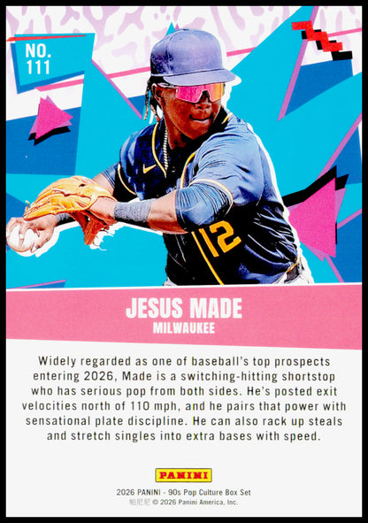 2026 Panini Decades 90s Pop Culture Jesus Made Card Milwaukee Brewers